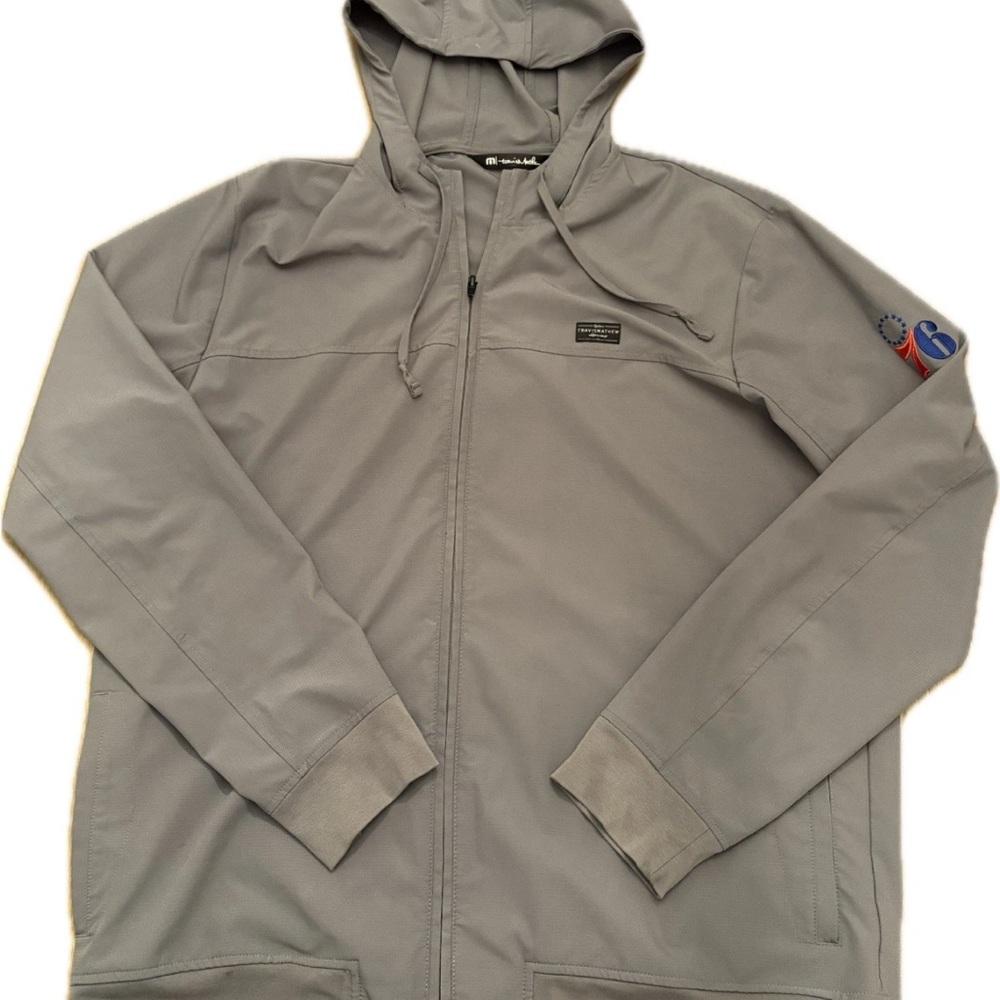 Travis Mathew Wanderlust Full Zip Gray Hooded Windbreaker Size XL